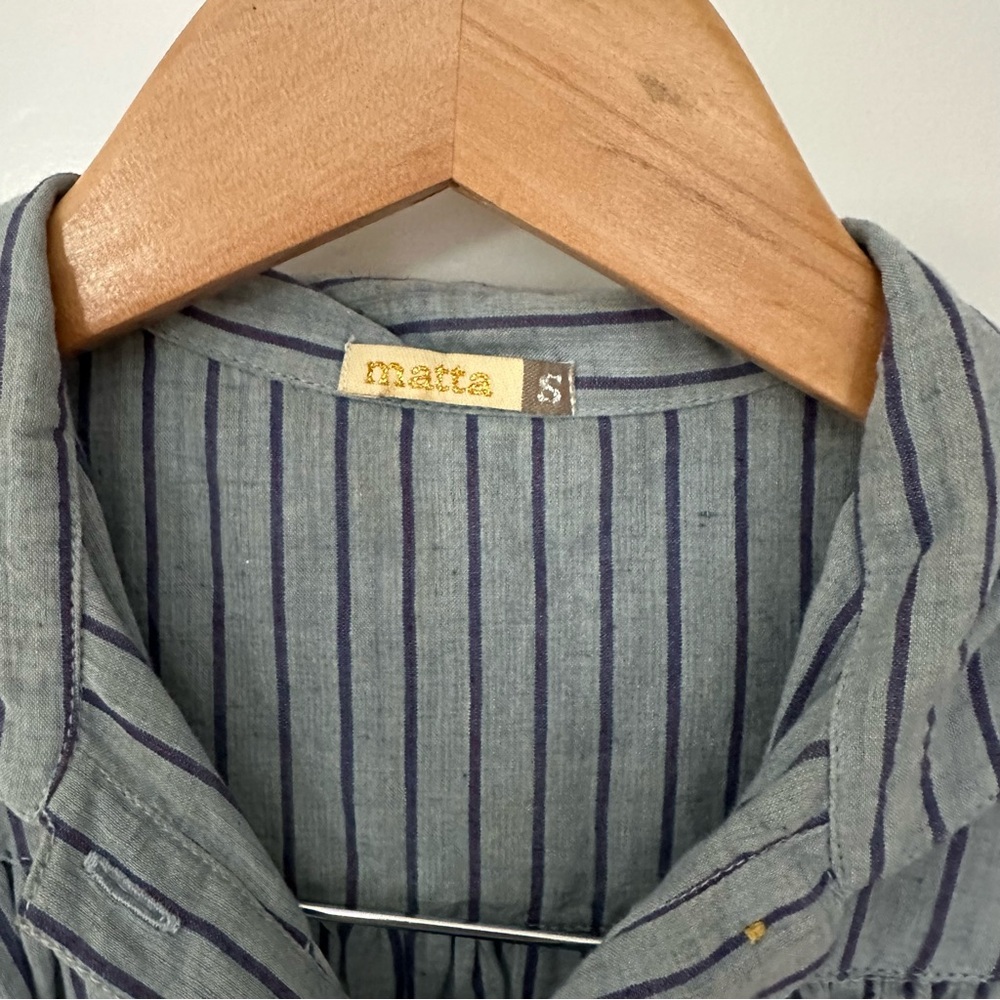 Matta Striped Midi Dress Blue size Small - Picture 9 of 10